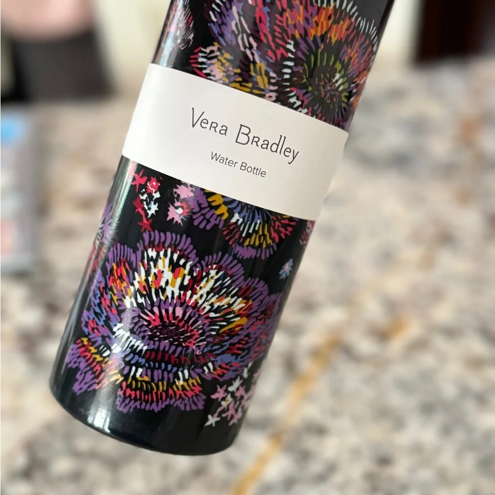 NWT Vera Bradley Floral Water Bottle - Midnight Wildflowers - Picture 2 of 2